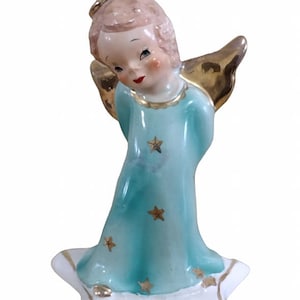 1950s Yona Original Ceramic Girl Angel Figurine &quot;Obey Your Mother and Father&quot;