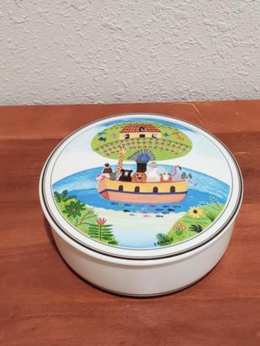 Villeroy and Boch Design Candy Trinket Box Dish With Lid Noah's Ark Etsy
