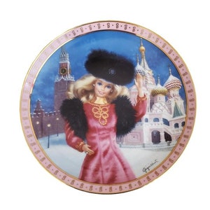 Vintage 1992 Mattel Collectible Ceramic Plate Barbie by Elaine Gignilliant Plate No G8640