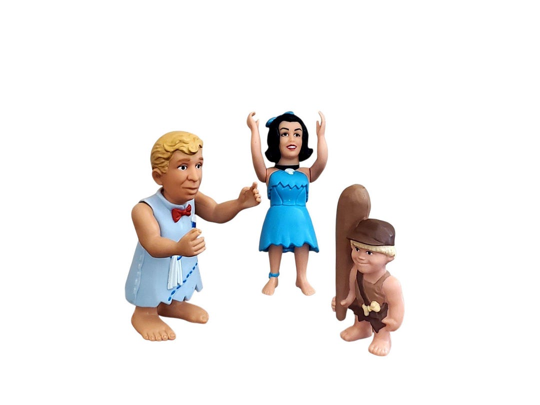 1993 U.C.S. Amblin Flintstones Barney, Betty and Bam -bam Action