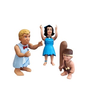 1993 U.C.S. Amblin Flintstones Barney, Betty and Bam -Bam Action Figures