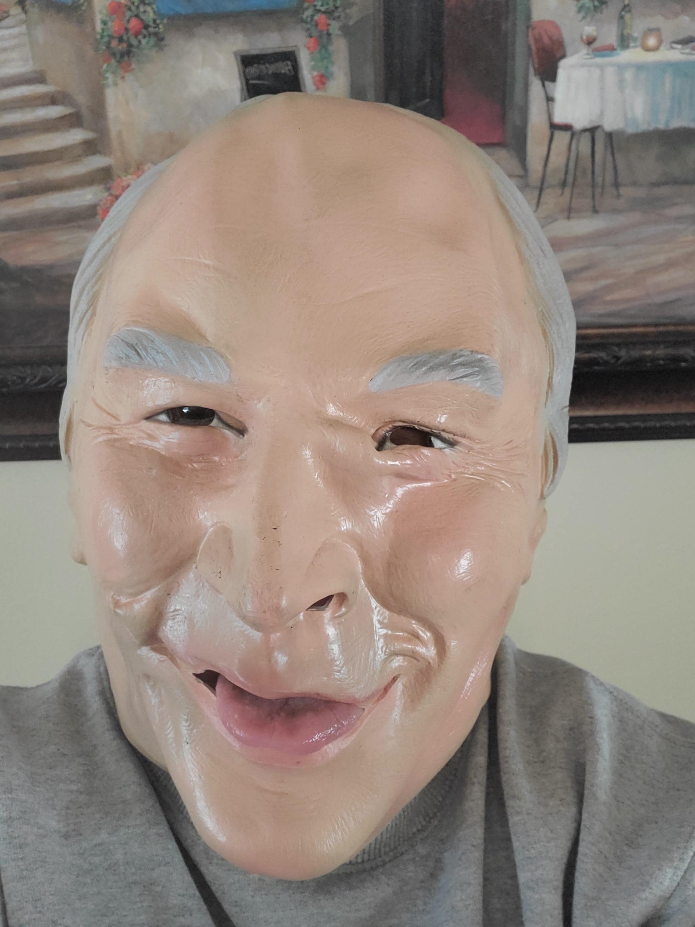 2001 Halloween Cesar Fun Faces Vinyl Mask Costume