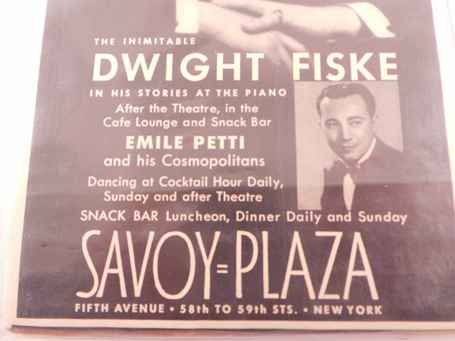 Vintage 1937 Ad Savoy Plaza Hotel New York Dwight Fiske in His Etsy