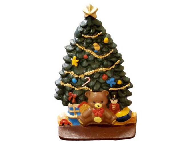 Vintage Cast Iron Christmas Tree Door Stop Home Decor Etsy