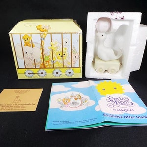 1985 Enesco Precious Moments #2 God Bless You On Your Birthday Bisque Porcelain Figurine