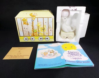 1985 Enesco Precious Moments #2 God Bless You On Your Birthday Porcelain Figurine