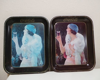 1973 Coca Cola Metal Tray Girl Party