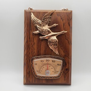 1960s Canadian Geese 3-D Hanging Thermometer Farmhouse Decor