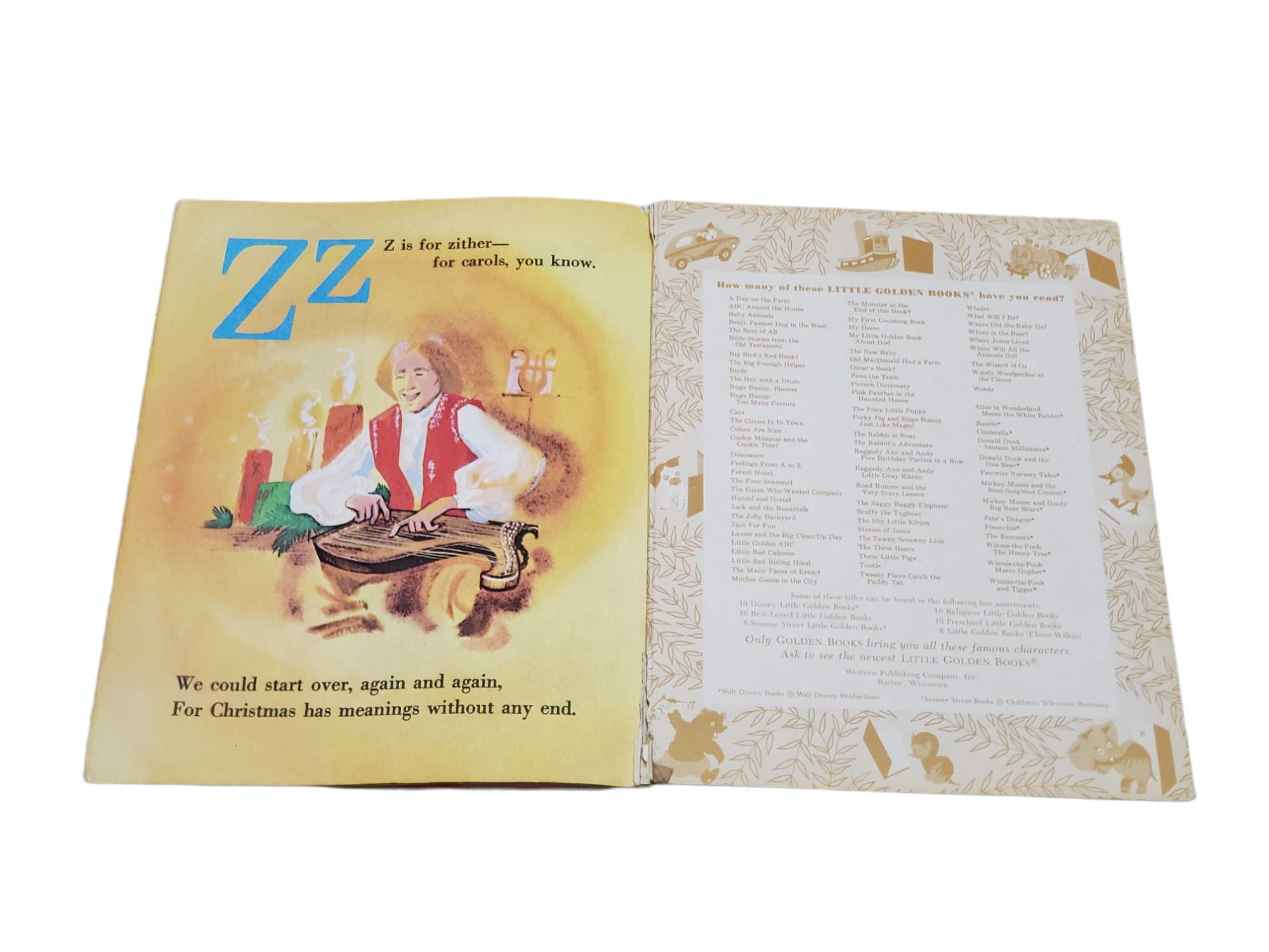 1974 ABC is for Christmas by Jane Werner Watson a Little Golden