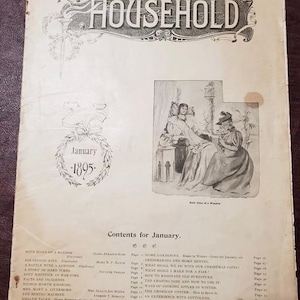 Antique Magazine, Vintage Magazine, The Household Magazine January 1895