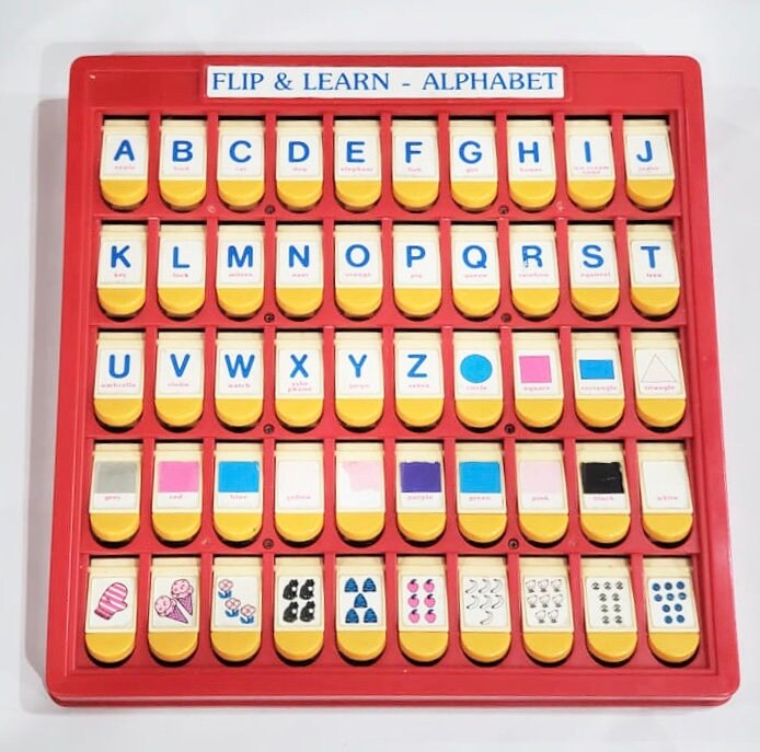Vintage Flip and Learn Alphabet Colors Shapes Numbers Etsy