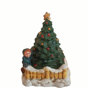 1991 Ceramic Christmas Tree Boy Figurine Mercuries