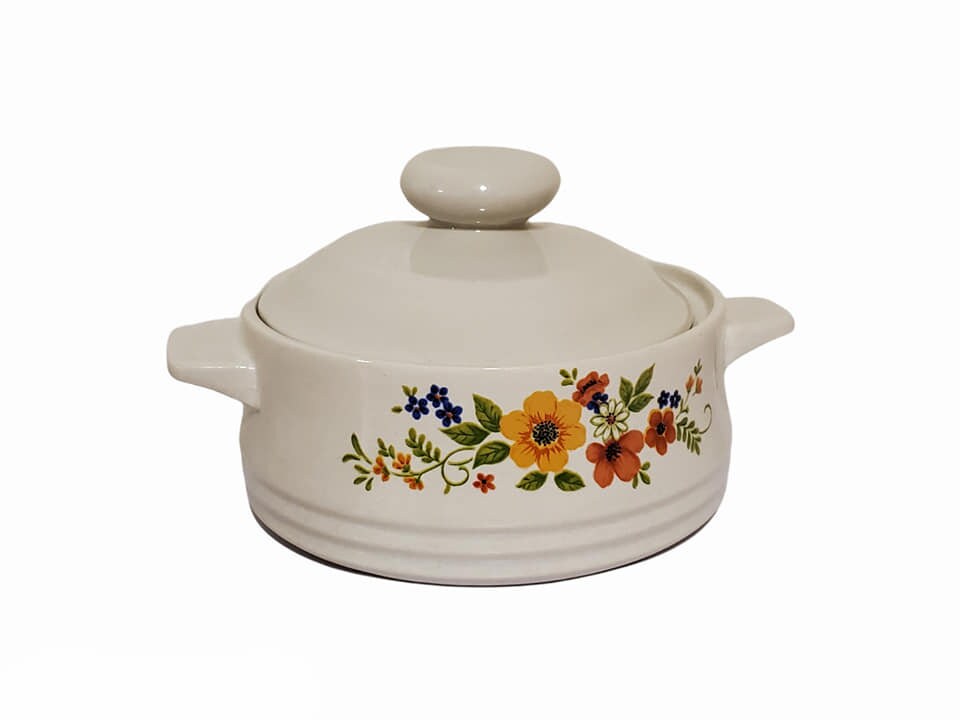 1980 Sweet Flowers Bake Serve'n Store Stoneware Individual Etsy
