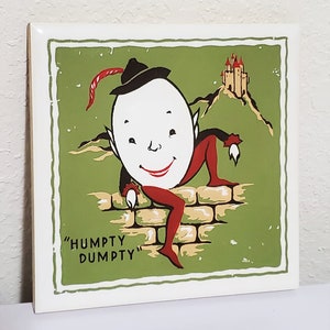 Vintage Kemptone Nursery Rhyme Tile Plaque Humpty-Dumpty