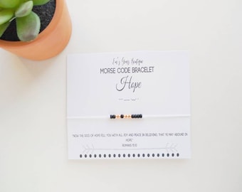 HOPE Morse Code Bracelet, Romans 15:13, Bible Verse Morse Code Bracelet, Customizable Morse Code Bracelet, Christian Gift for Her