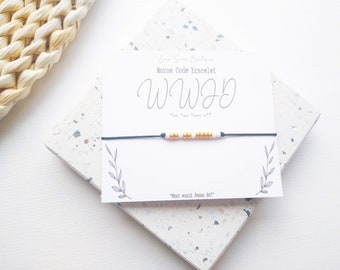 WWJD Morse Code Bracelet, Bible Verse Morse Code Bracelet, Personalized Morse Code Bracelet, Christian Jewelry, Christian Gifts