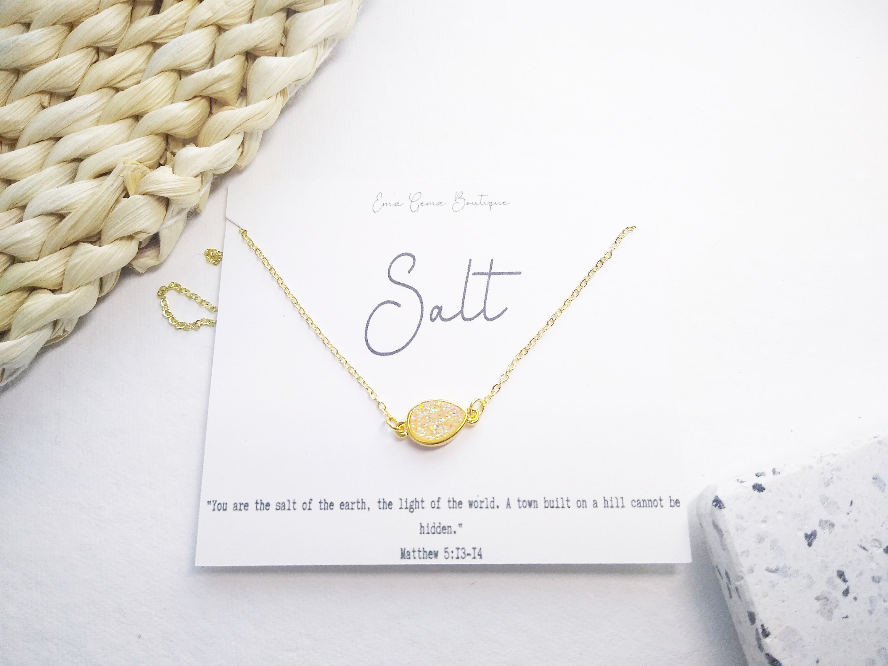 Mama sue's salt clearance and light necklace