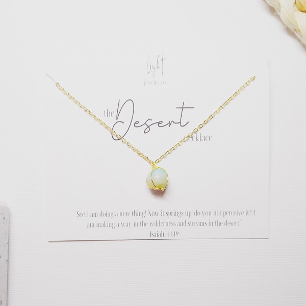 The Desert Necklace, Isaiah 43:19, Bible Verse Necklace, Gold Plated Necklace, Dainty Necklace, Christian Jewelry, Christian Gift for Her