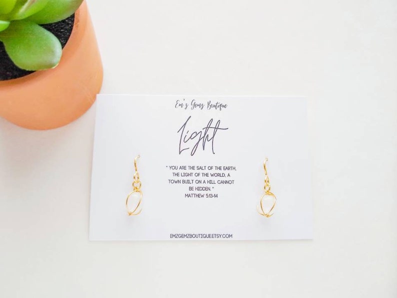 The Light Earrings Matthew 51314 Bible Verse Earrings Etsy