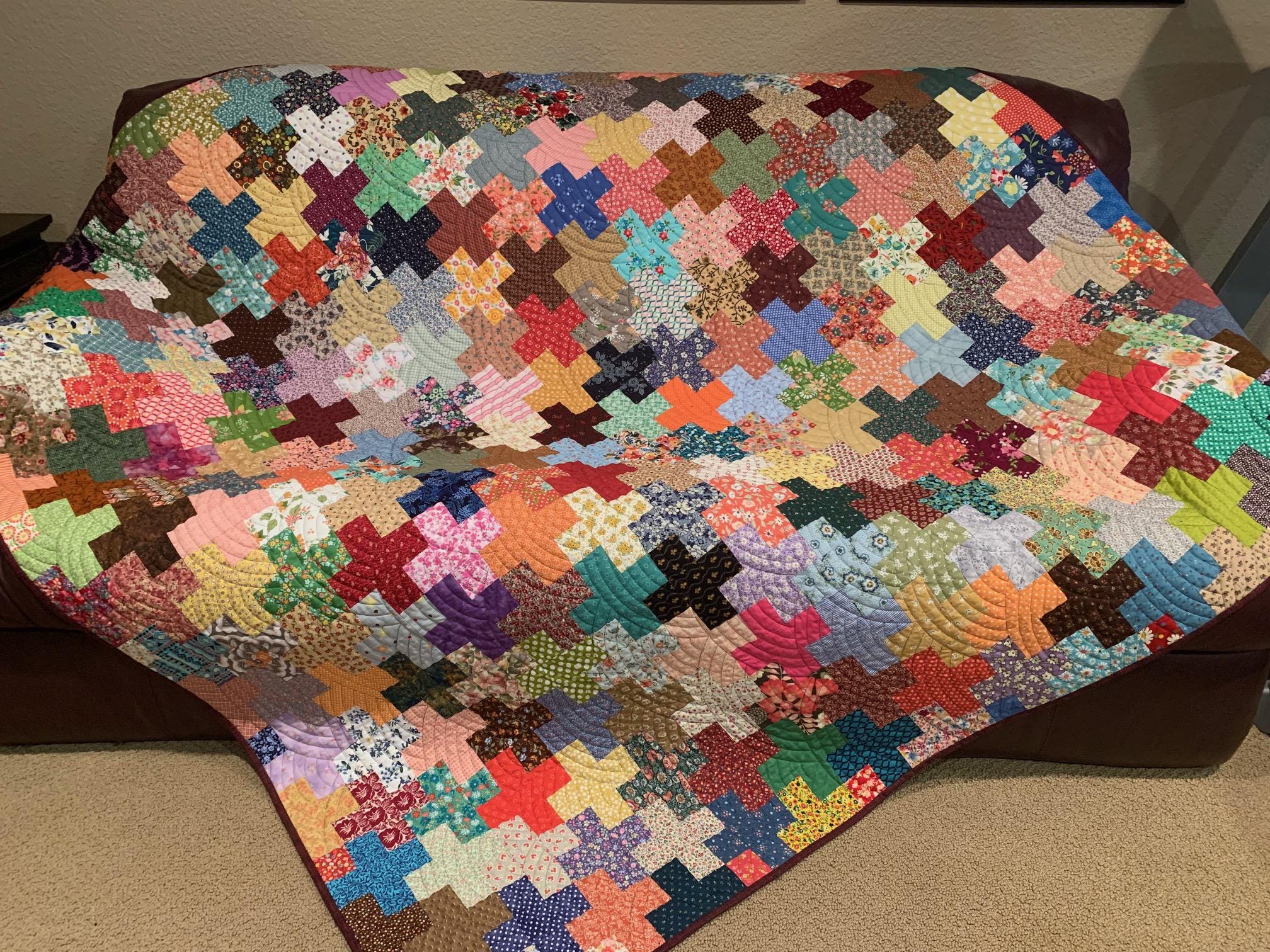 Scrappy Plus Sign Quilt - Etsy