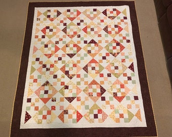 Nine Patch Hourglass Quilt - quilts for sale, patchwork quilt, custom blankets