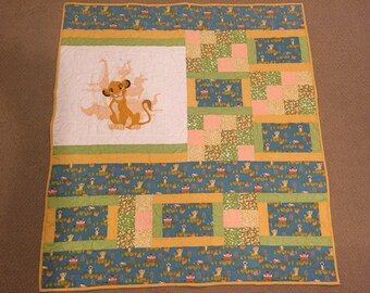 Lion King Theme Throw Quilt - quilts for sale, patchwork quilt, custom blankets