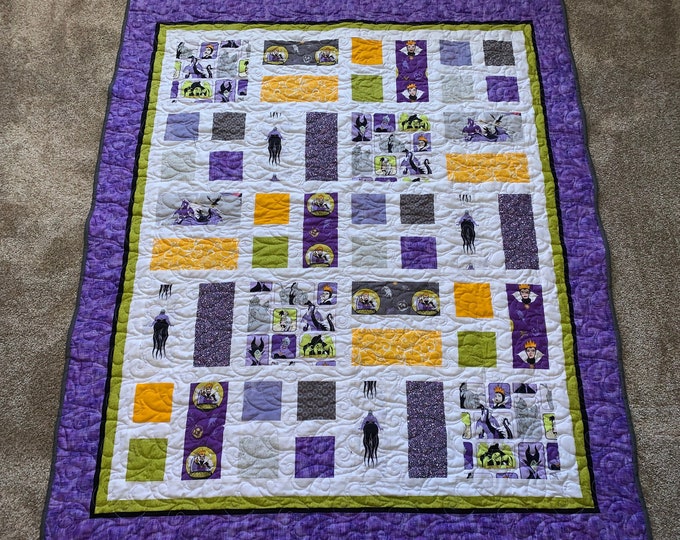 Disney Villains Quilt Quilts for Sale, Patchwork Quilt, Custom Blankets