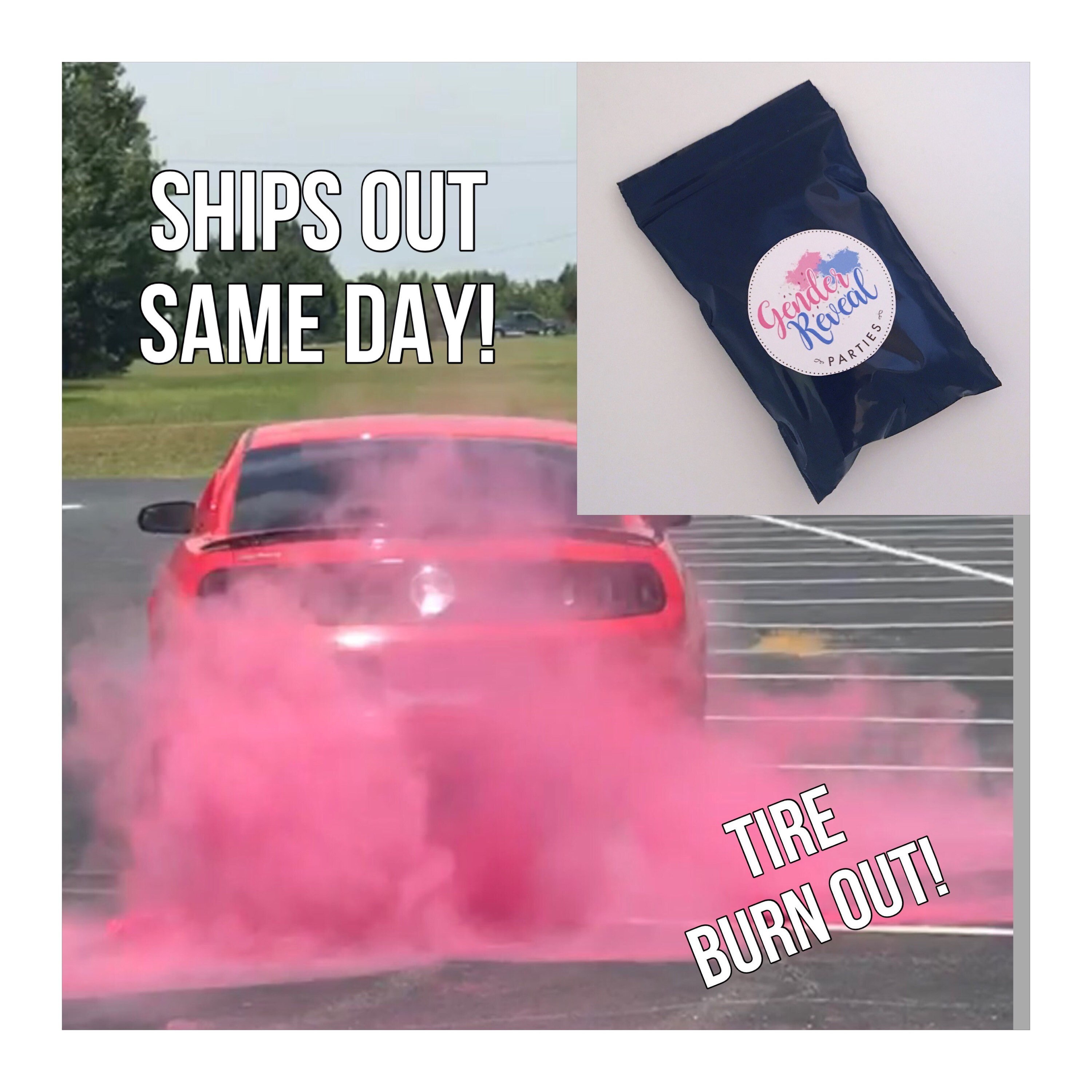Premium Burnout Gender Reveal Tire Pack Burnout Pink Blue Etsy UK