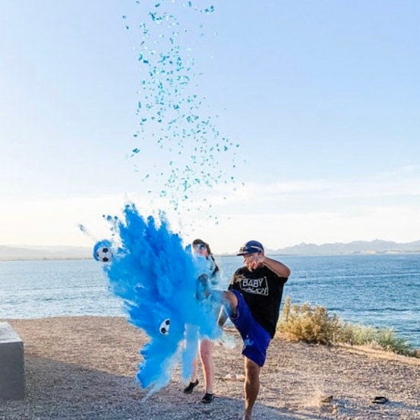 SOCCER BALL Gender Reveal Soccer Ball With Powder And/Or Confetti Pink Blue Green Purple Orange Red Yellow or White