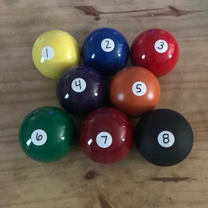 Gender Reveal Pool Balls - Set of 8 Solid Pool Balls