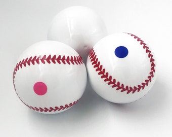 3 Gender Reveal Baseballs now with powder or powder and confetti! Handmade Gender Reveal Baseball! Includes a practice ball!