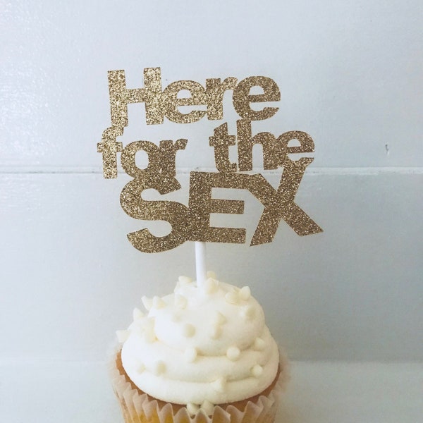 HERE For The Sex Gender Reveal Cupcake Topper Gender Reveal Party Baby Shower