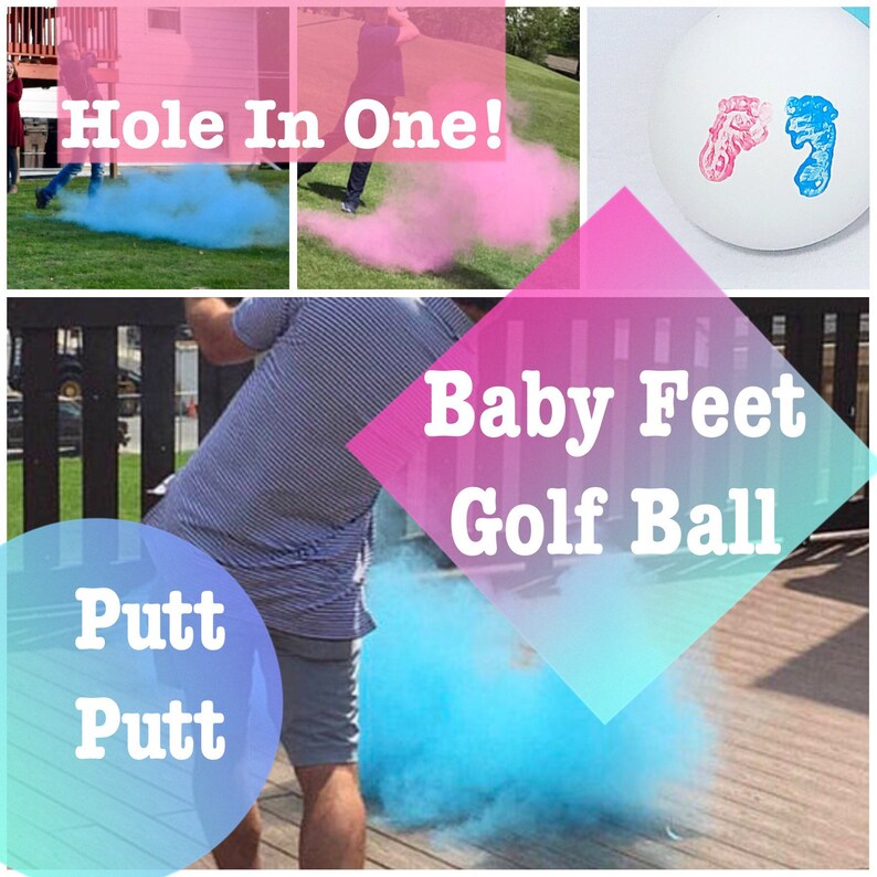 GOLF BALL Baby Feet Gender Reveal Gender Reveal Ideas Golf Etsy