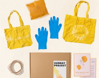 Botanical Dye Kit - Dye Two Cotton Tote Bags with Turmeric Powder - All Profits Go Towards Mental Health Awareness Charities!