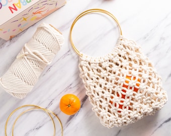 Macrame Bag DIY Kit - Make Your Own Macrame Bag with Everything Included, DIY Kits, Gift Set, DIY Activity, Group Activity