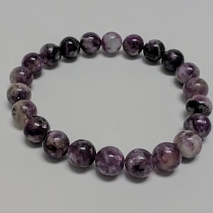 Lepidolite &quot;Purple Emerald&quot;  for helping with depression Beaded Crystal Stone Bracelet