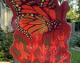 Monarch & Mildweed XL Sticker | 7.8"x4"