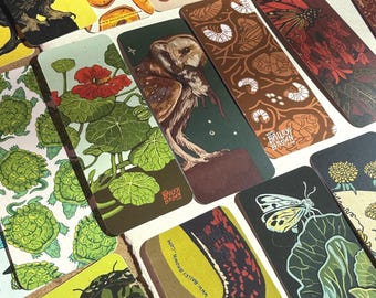 Mystery Nature Bookmark: Illustrated Whimsical Book Lover Gift