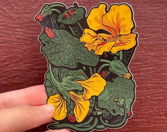 Nasturtium and Insects Sticker