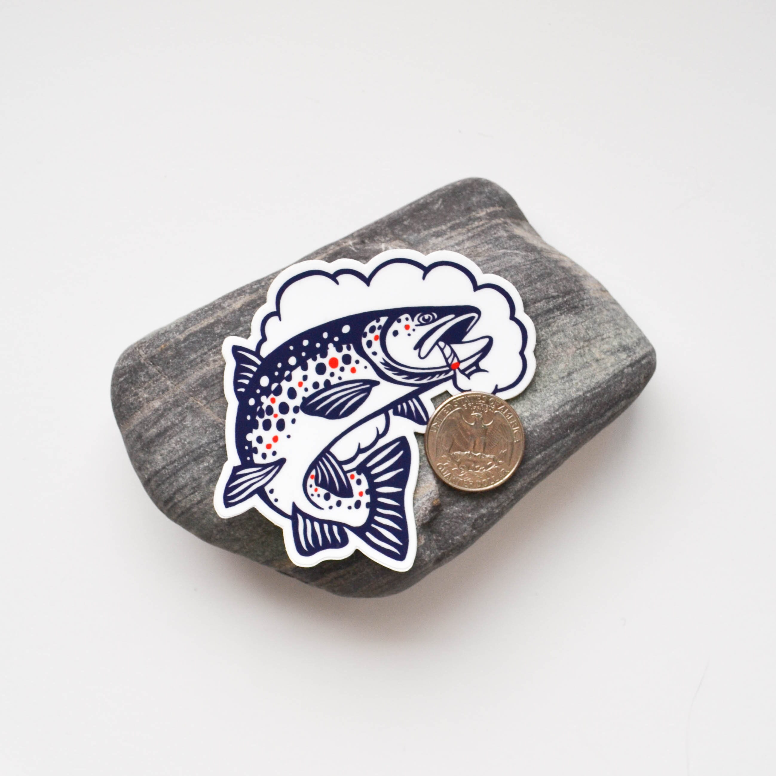 Trout Bum Vinyl Sticker Smoked Trout Fly Fishing Catch and