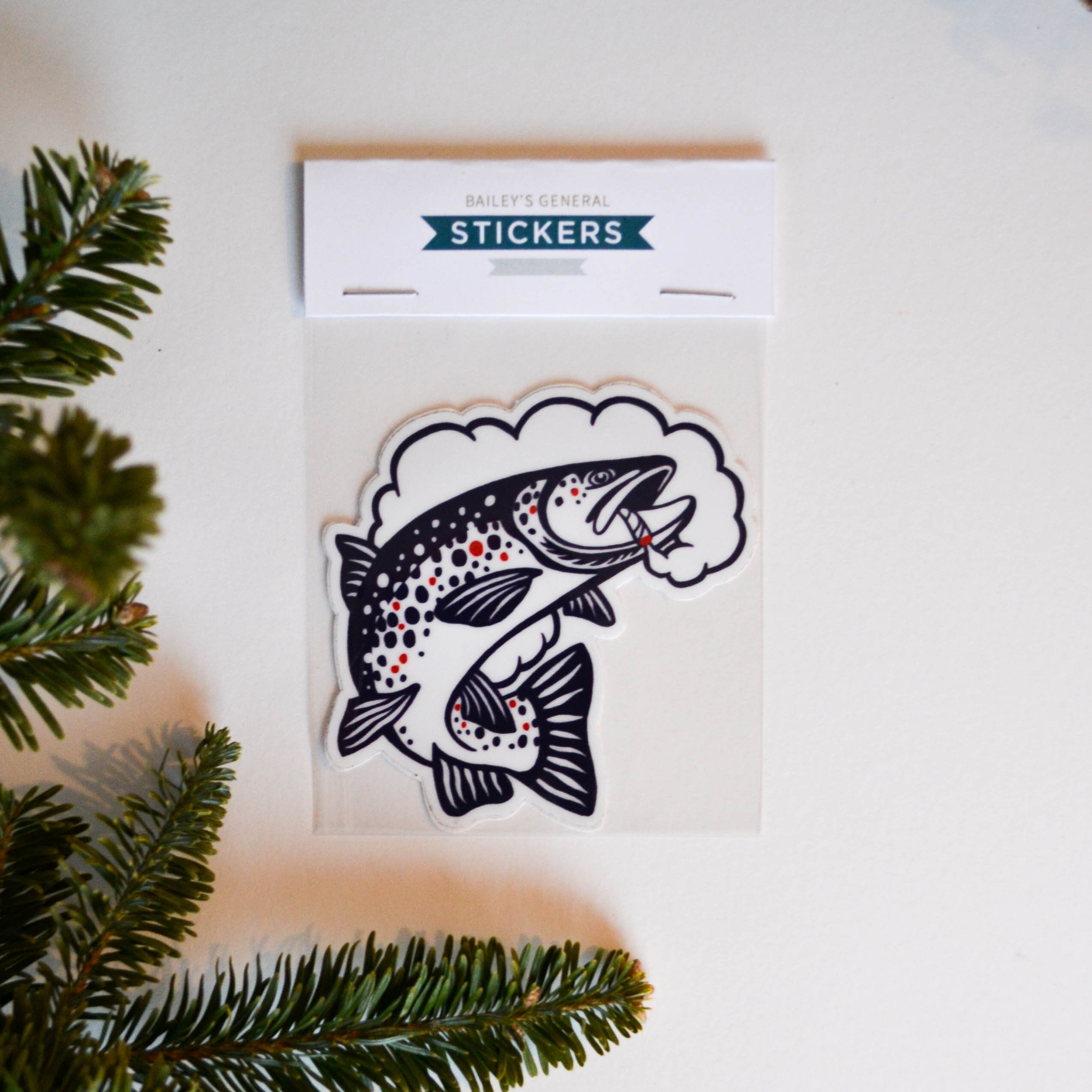 Trout Bum Vinyl Sticker Smoked Trout Fly Fishing Catch and