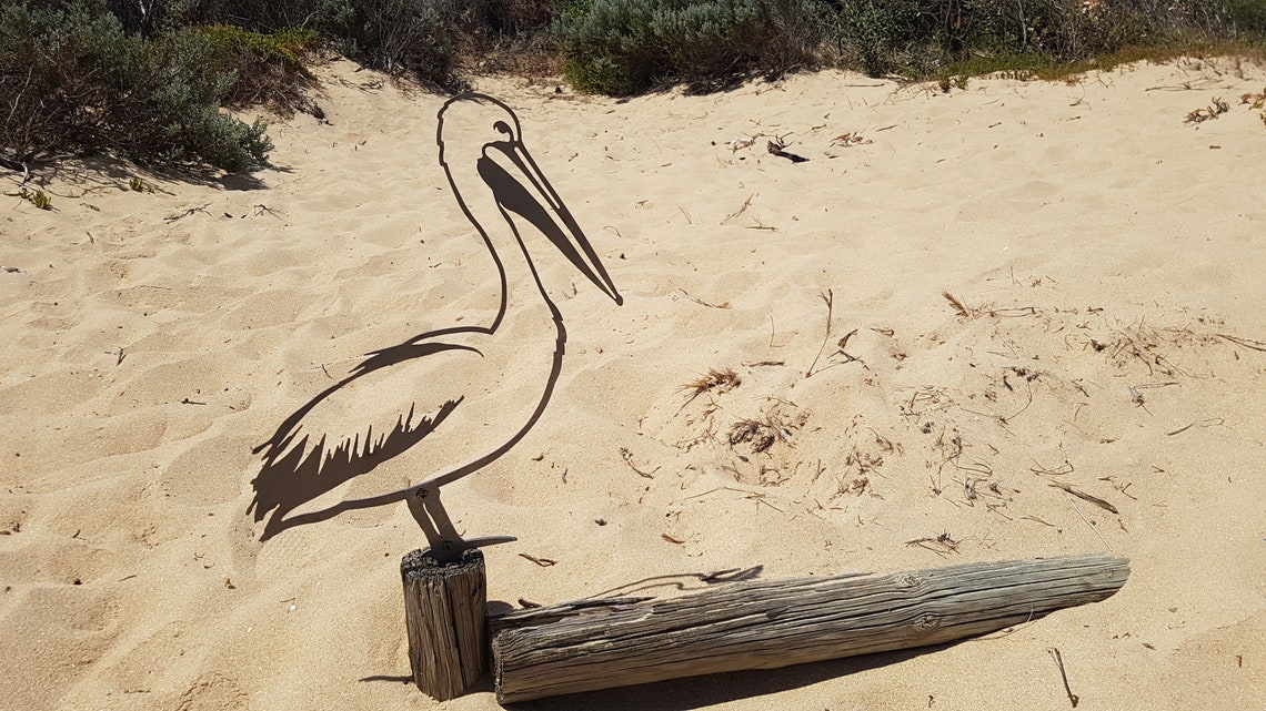 Pelican Metal Garden Wall Art Sculpture. Australian Water Etsy Australia
