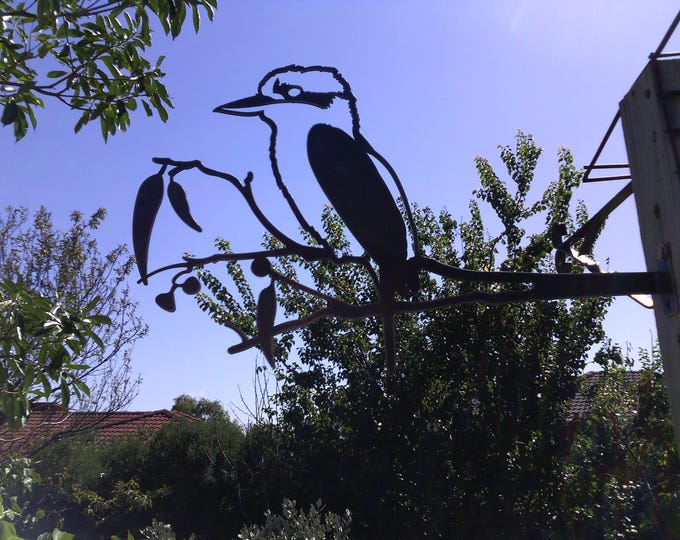 Kookaburra Metal Garden Art Ornament Sculpture Corten Bird Etsy Australia