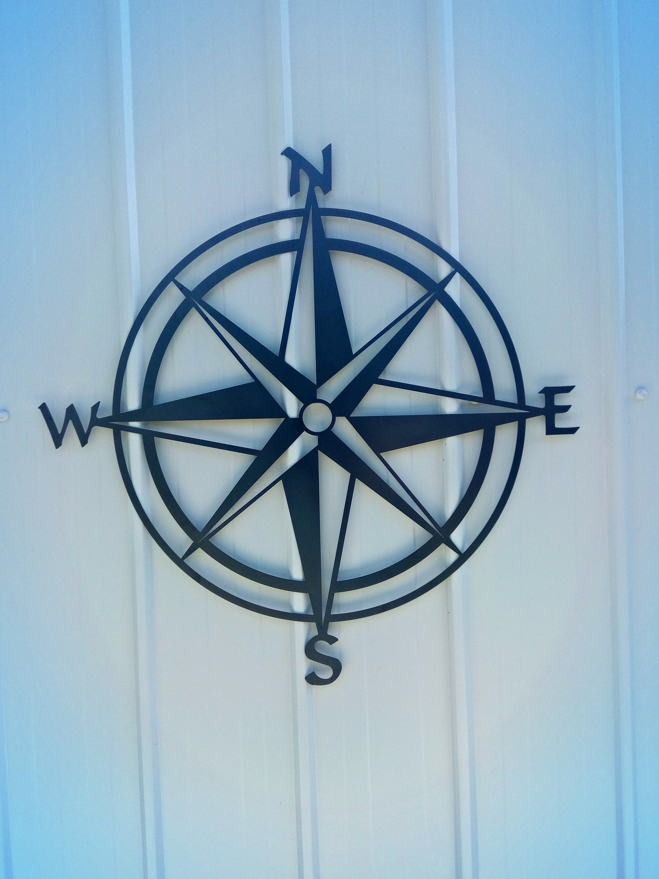 Nautical Compass wall hanging indoor outdoor metal sculpture Etsy