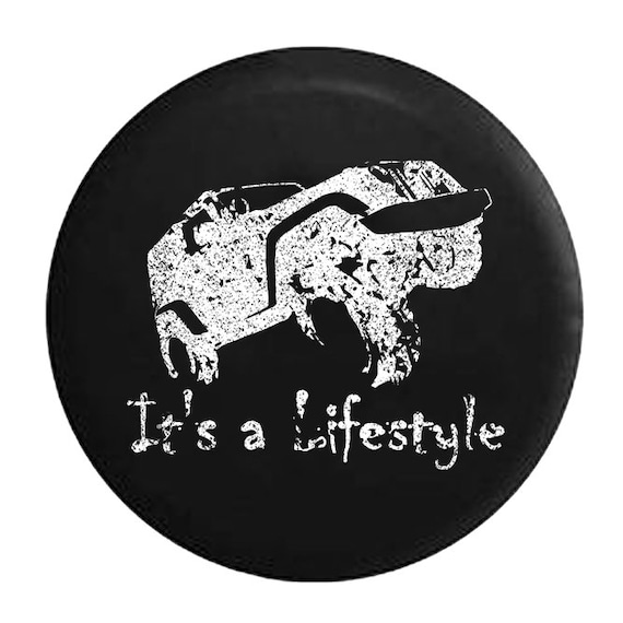 Distressed It/’s a Lifestyle Funny Jeep Wrangler Offroad Spare Tire Cover Black Spare Tire Cover Black 33 Inch American Unlimited