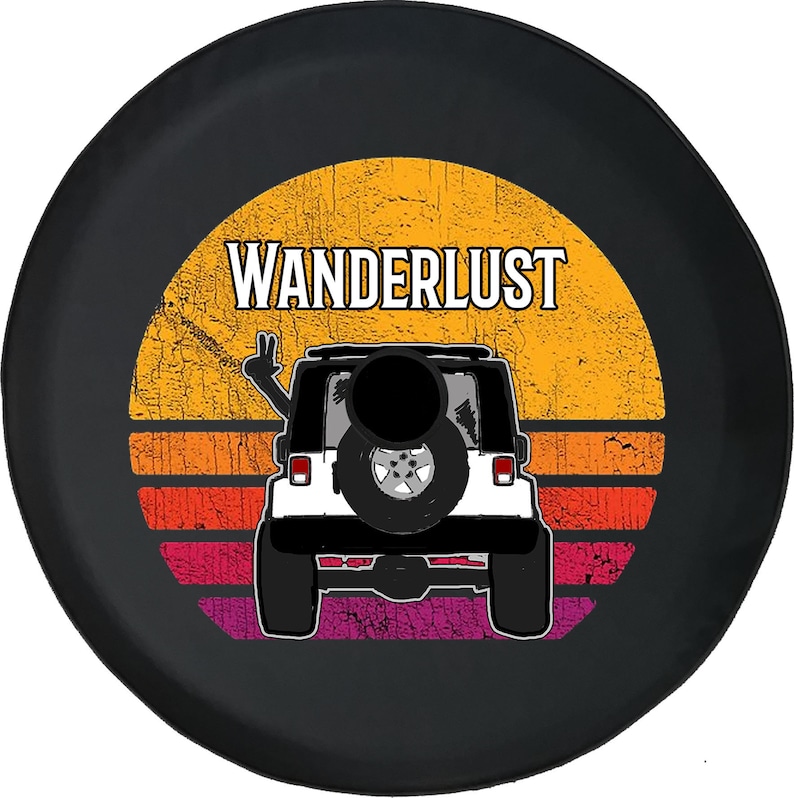 JL Spare Tire Cover with Backup Camera Hole Wanderlust Retro Etsy