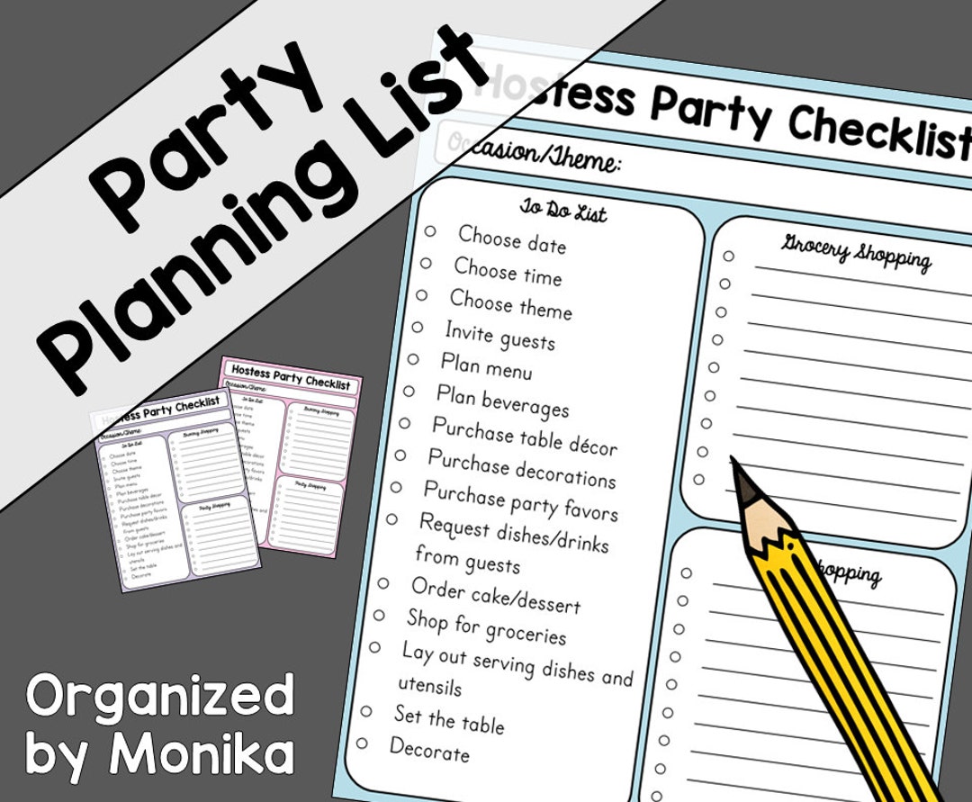 Hostess Party Checklist Printable - Etsy