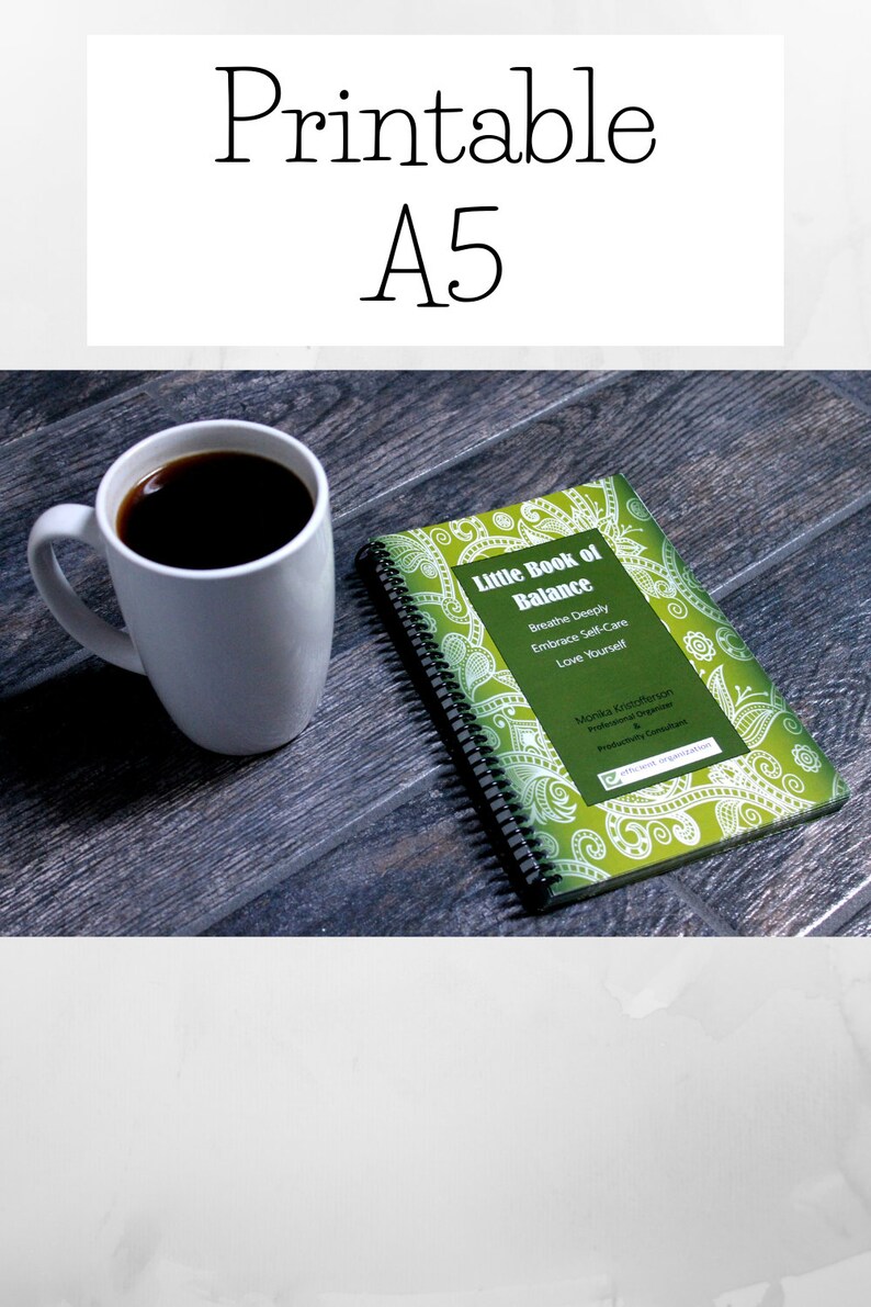 Life Balance Journal, Printable Journal, Health Journal, A5 Notebook