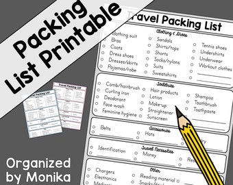 Kids Packing List Vacation Packing List Travel Packing List PDF ...