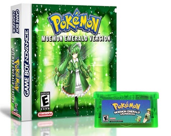 Pokemon Moemon Emerald + Custom Case GBA Gameboy Advance Anime Fan Made Hack Edition